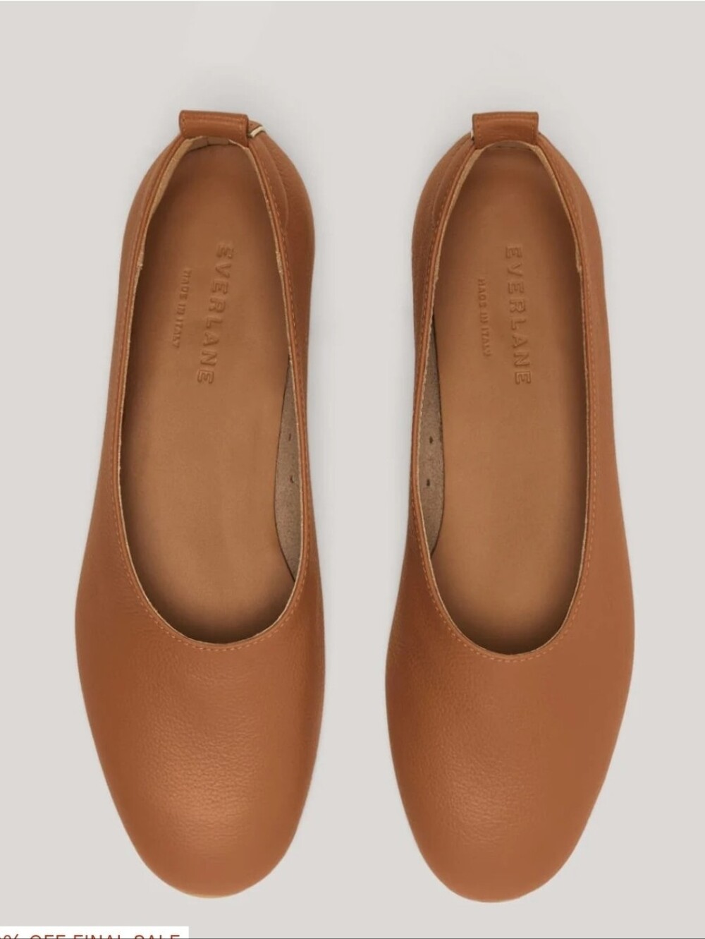 Everlane The Day Glove Leather Flats Caramel Tan Size 8